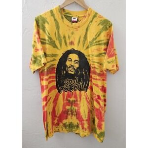 Vintage 1990's BOB MARLEY Single Stitch Tie Dye T Shirt Men's XL Made in USA